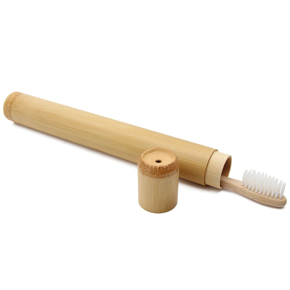 Bamboo (5 - Pack) Toothbrush & Holder Set - Eco - Friendly, Soft Bristles - Purely Eco Shop