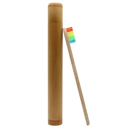 Bamboo (5 - Pack) Toothbrush & Holder Set - Eco - Friendly, Soft Bristles - Purely Eco Shop