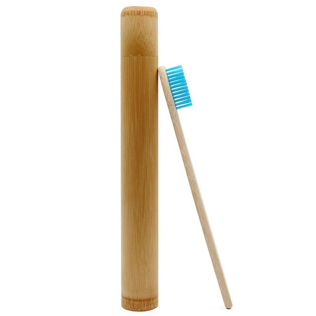 Bamboo (5 - Pack) Toothbrush & Holder Set - Eco - Friendly, Soft Bristles - Purely Eco Shop