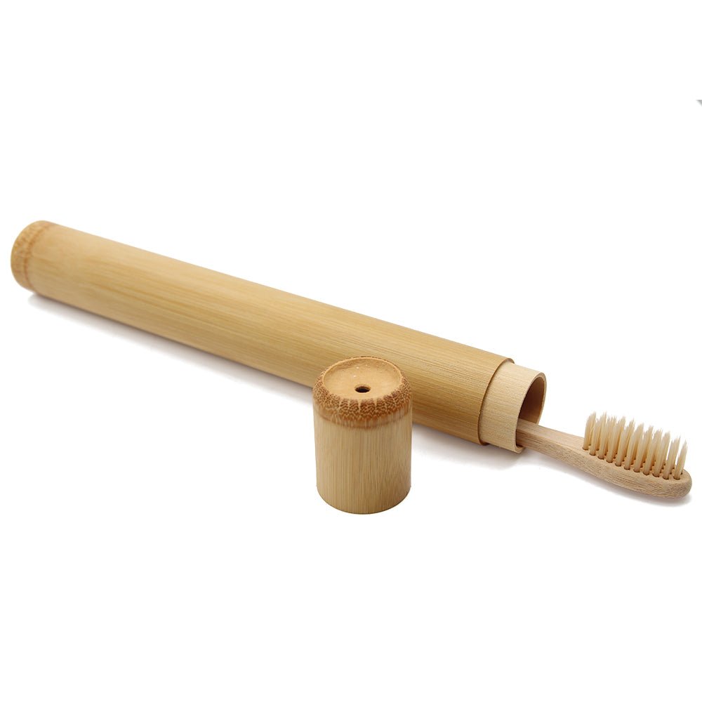 Bamboo (5 - Pack) Toothbrush & Holder Set - Eco - Friendly, Soft Bristles - Purely Eco Shop