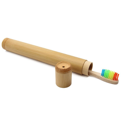 Bamboo (5 - Pack) Toothbrush & Holder Set - Eco - Friendly, Soft Bristles - Purely Eco Shop
