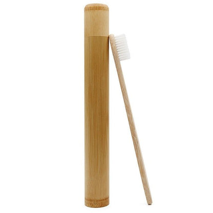Bamboo (5 - Pack) Toothbrush & Holder Set - Eco - Friendly, Soft Bristles - Purely Eco Shop